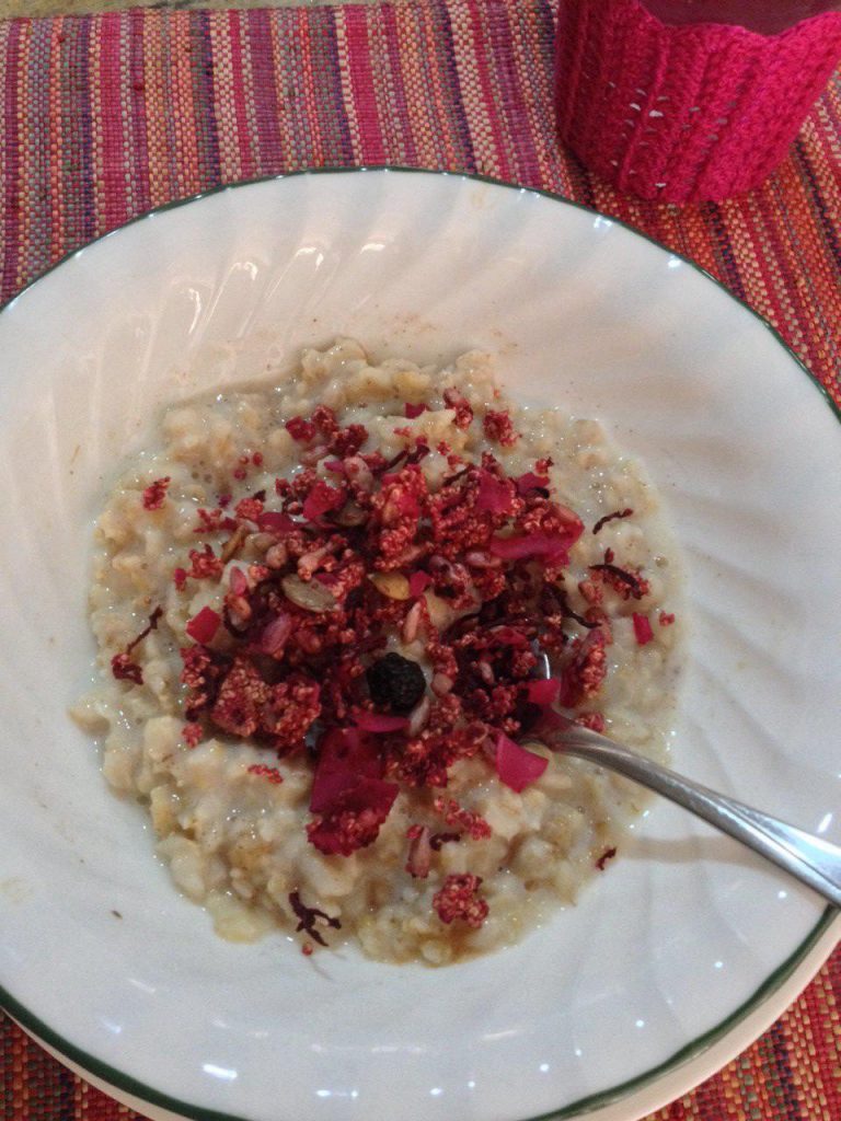 Pink Muesli on porridge