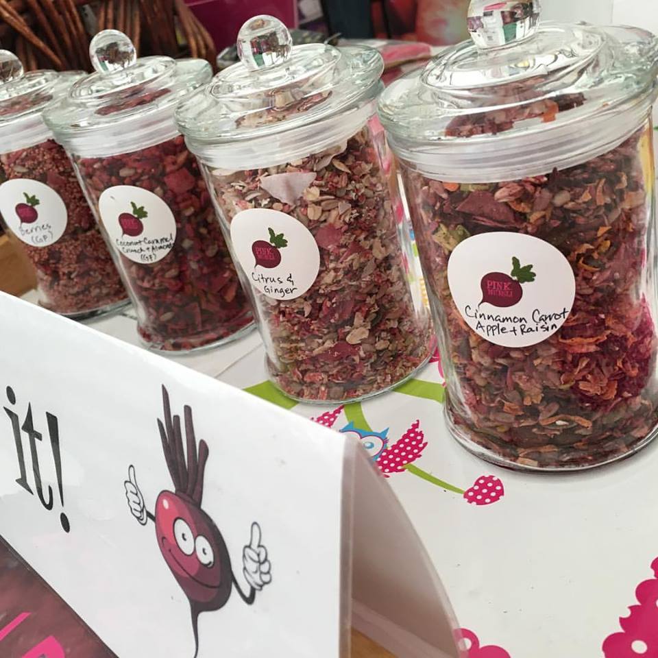 Pink Muesli jars