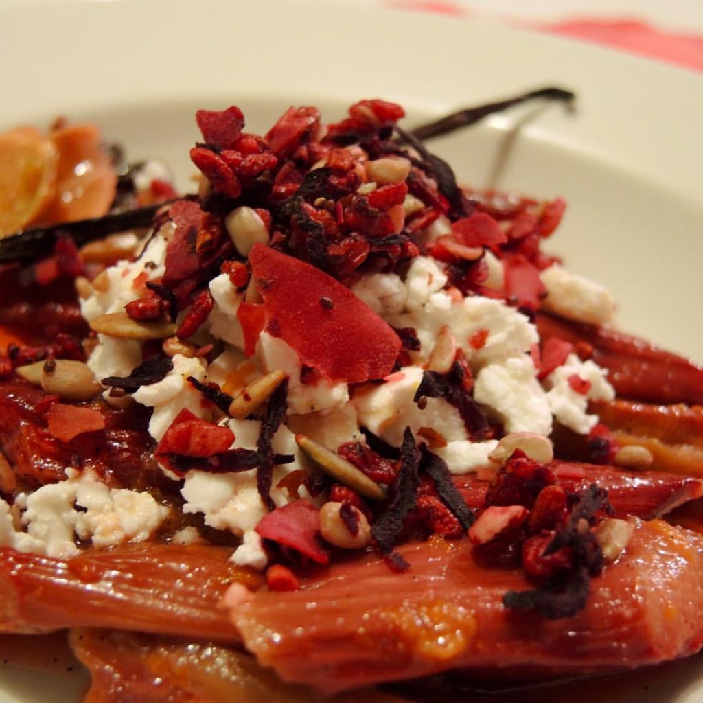 Pm Spiced Rhubarb And Goats Cheese Dessert